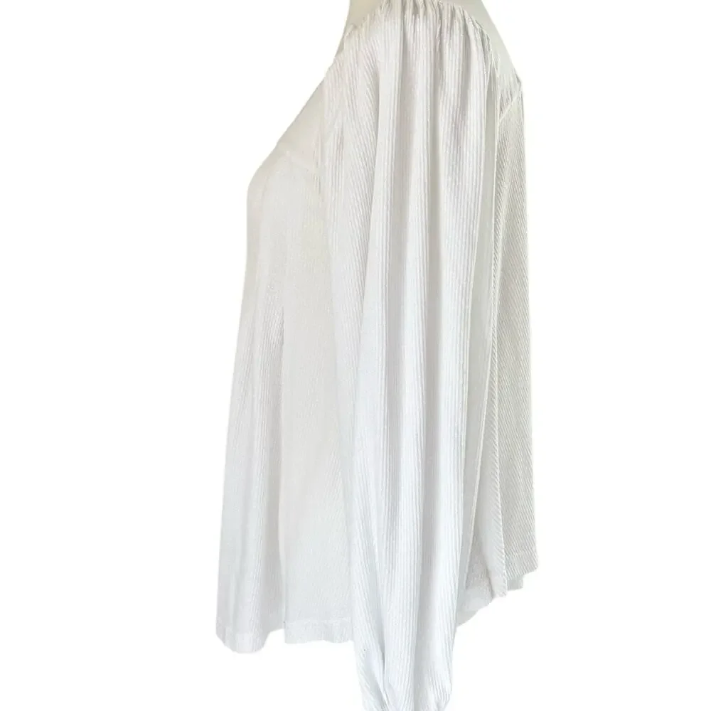 Free People Button Down Knit Top | Size XS Ivory color Boho Cottagecore Romantic